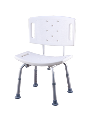 Silla de ducha aluminio con respaldo O.A.